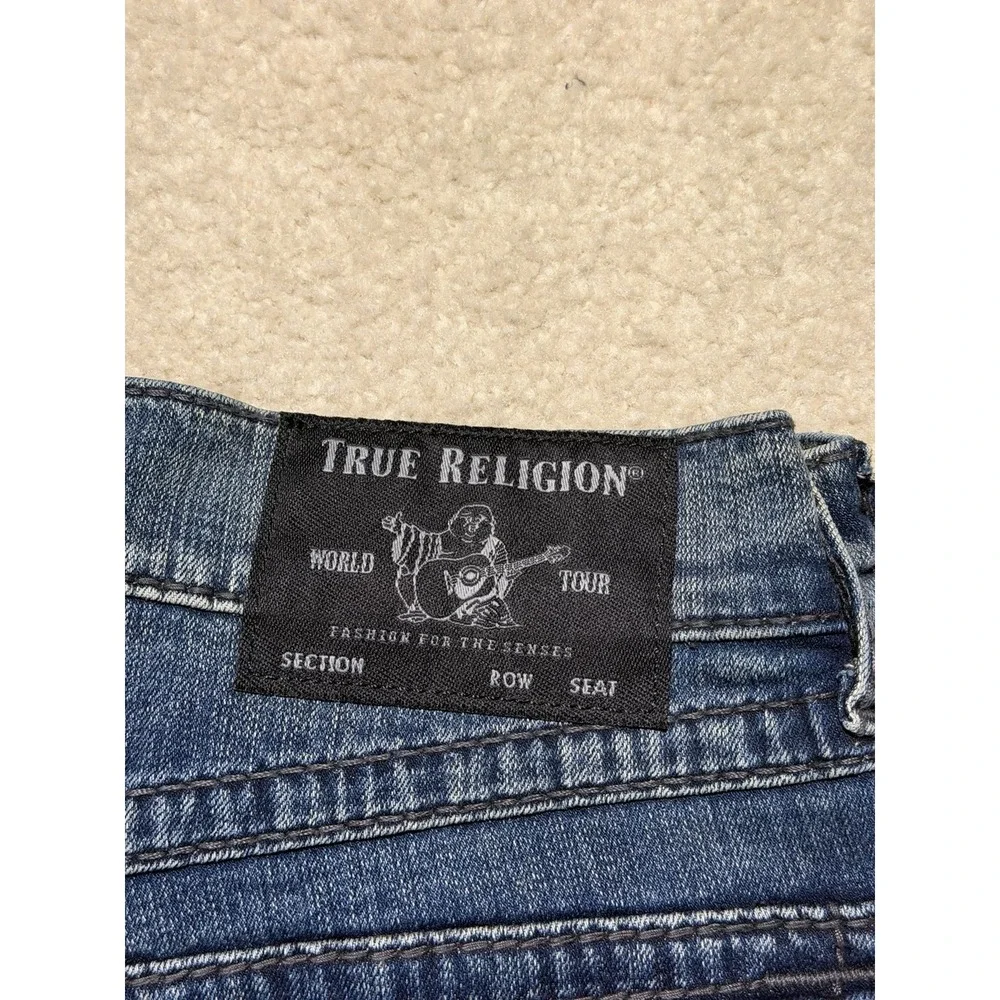 True Religion Ricky Relaxed Straight Jeans Men's 32 Medium Wash Flap Pocket Y2K